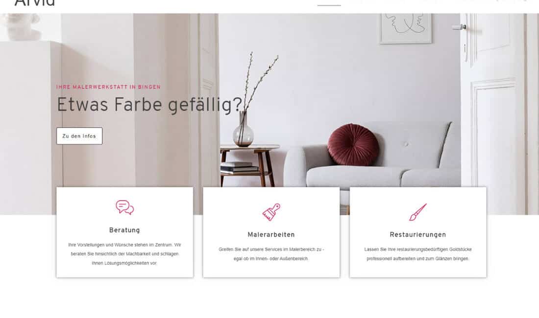Arvid - WordPress-Vorlage für Berater, Dienstleister und Handwerker