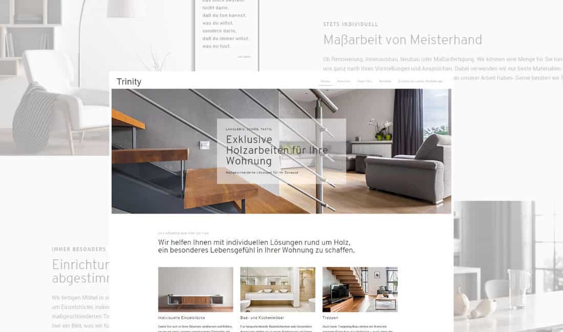 Trinity - WordPress-Vorlage für Schreiner und Dienstleister