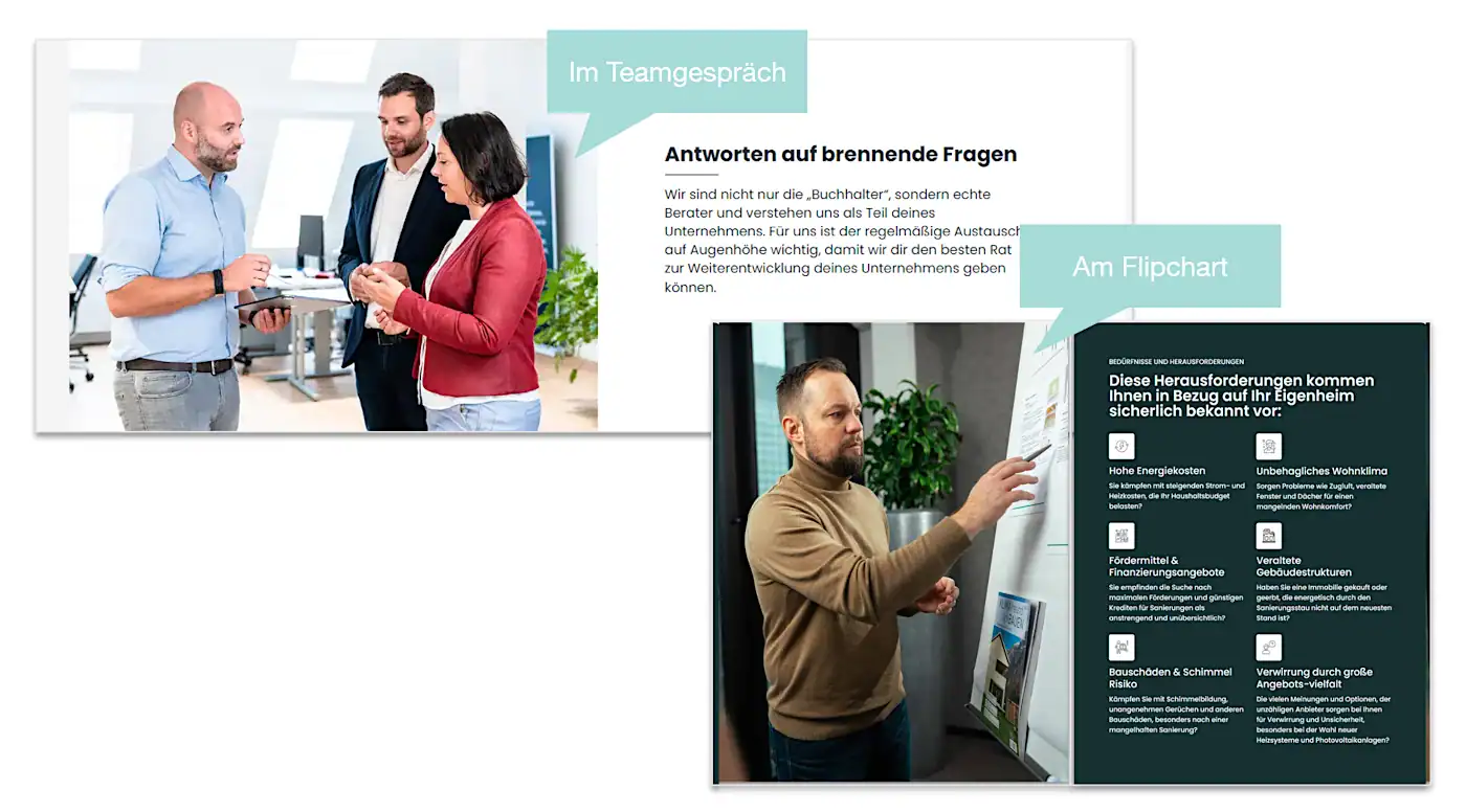 Reale Arbeitssituationen auf Leistungsseiten
