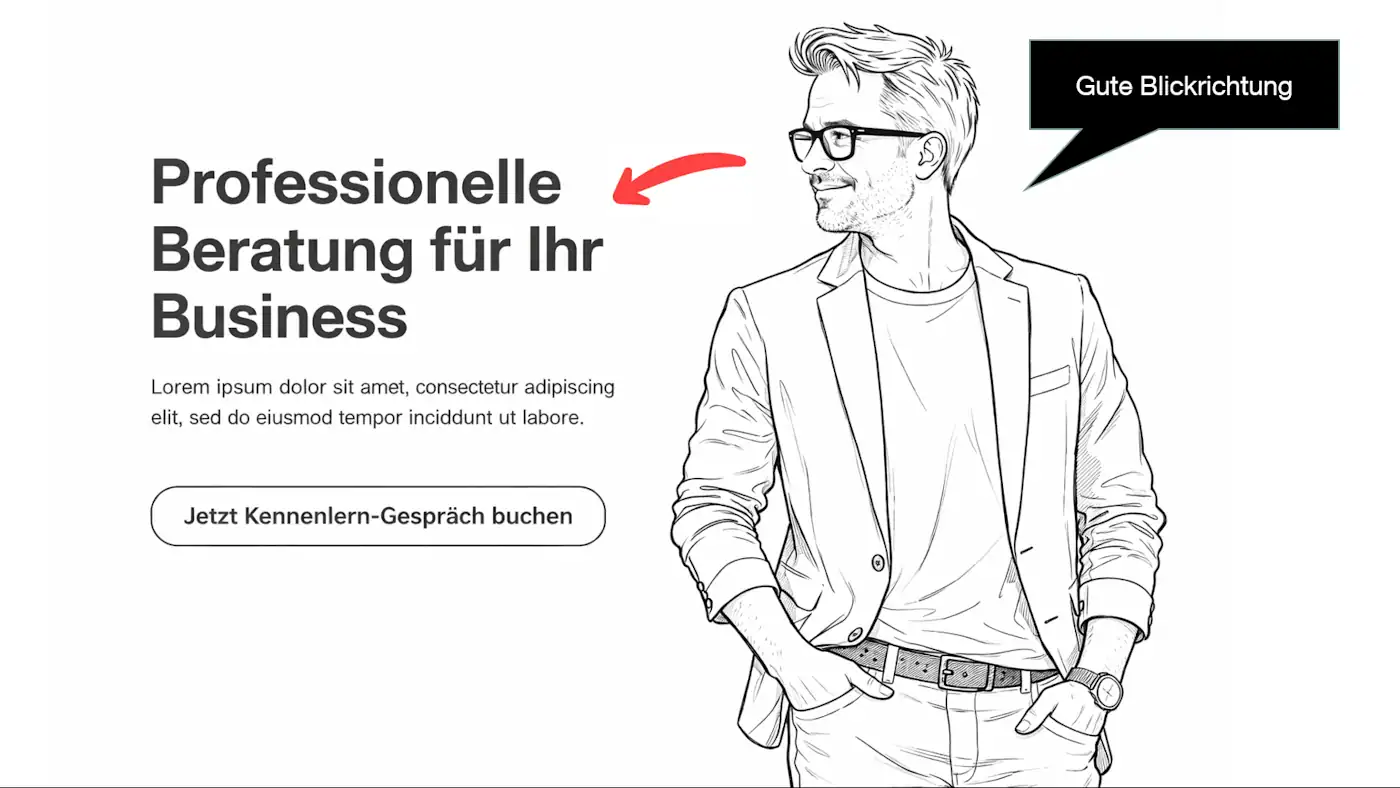 Hero-Bild Blickrichtung richtig