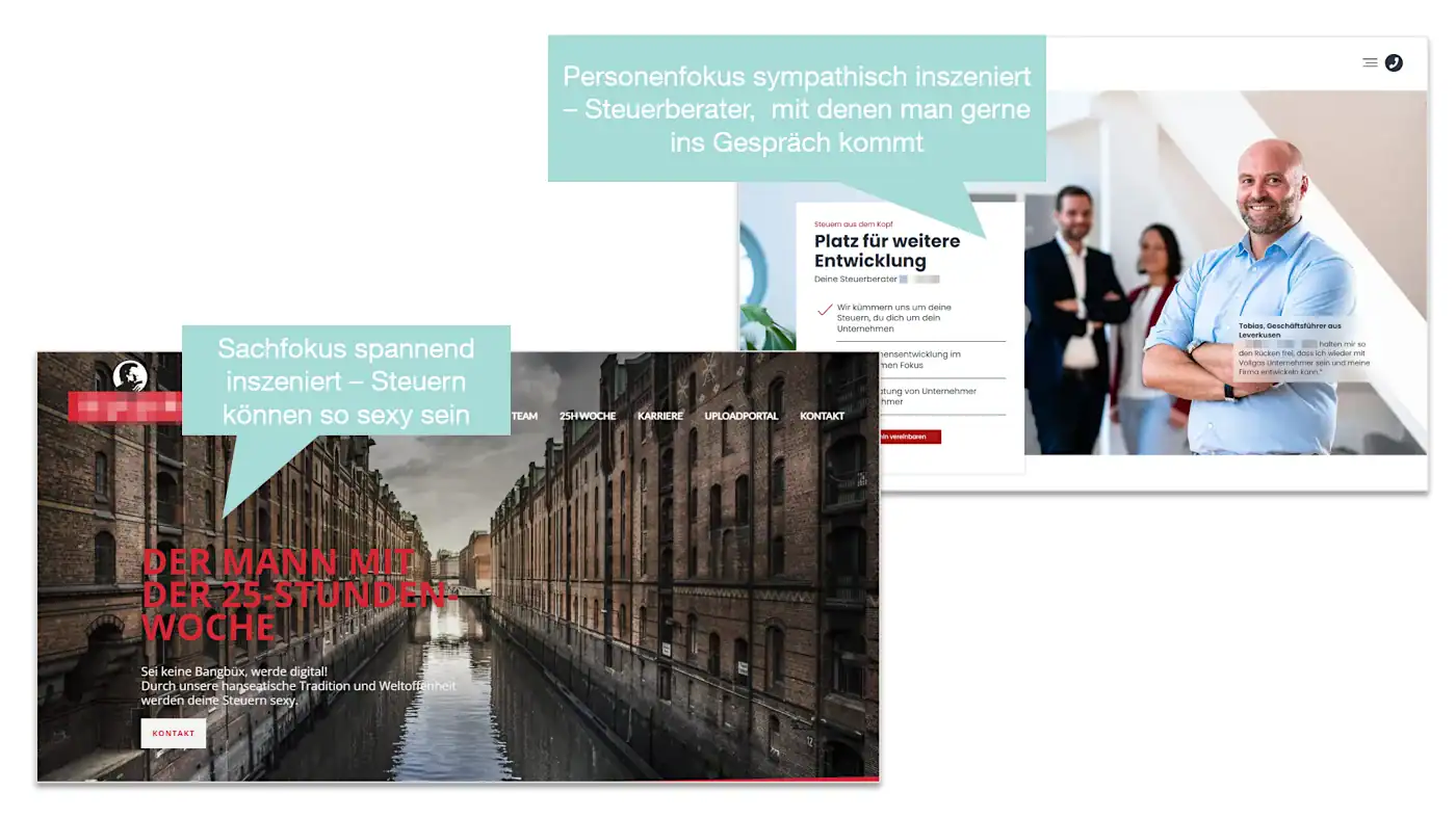 Hero mit Sachfokus versus Personenfokus