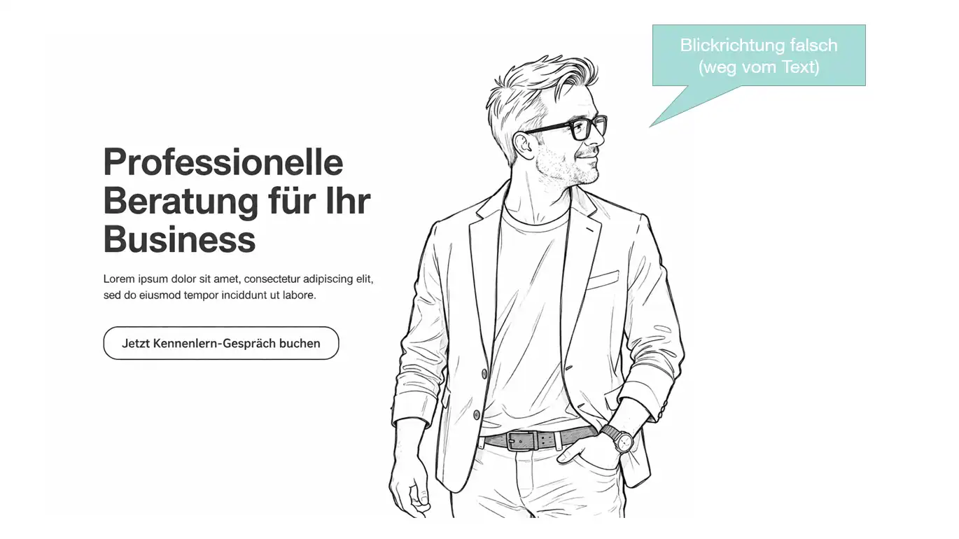 Hero-Bild Blickrichtung zur Seite falsch